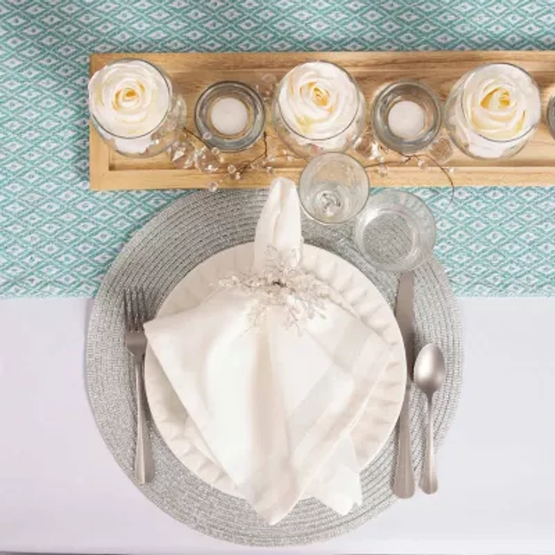 Design Imports Aqua Mini Diamond Table Runner