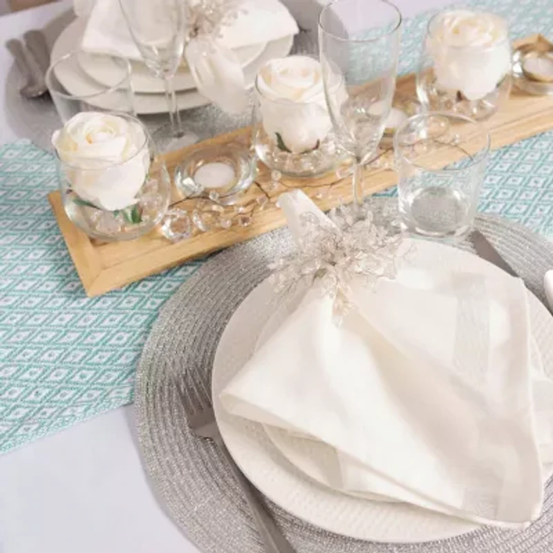 Design Imports Aqua Mini Diamond Table Runner