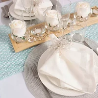 Design Imports Aqua Mini Diamond Table Runner