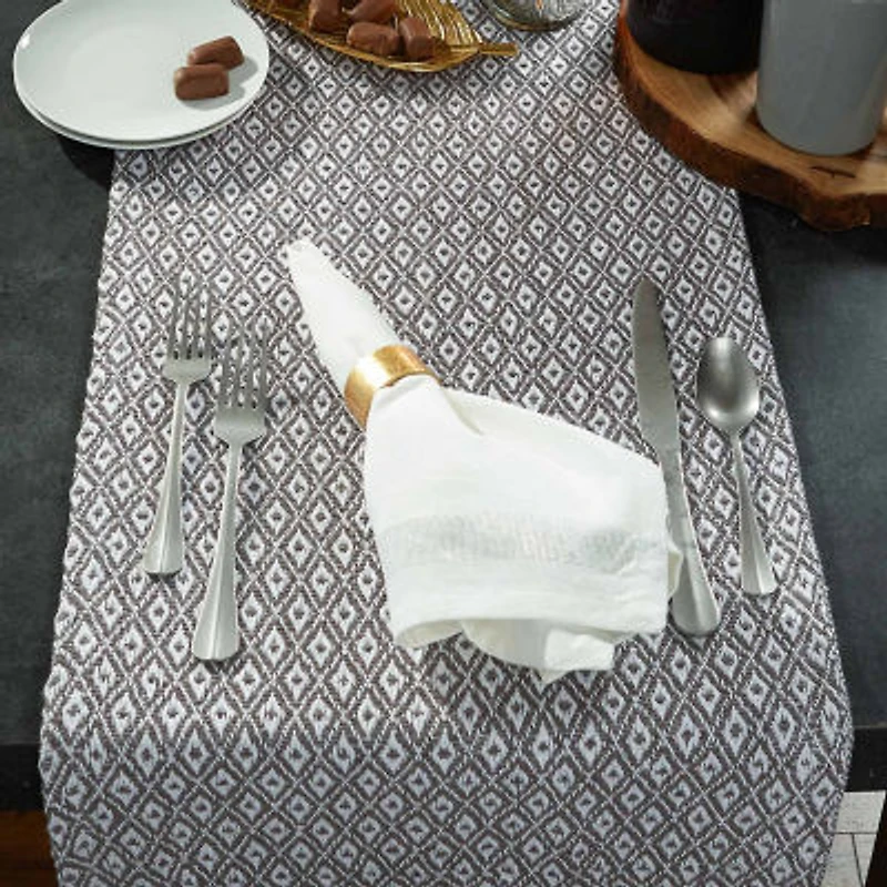 Design Imports Gray Mini Diamond Table Runner