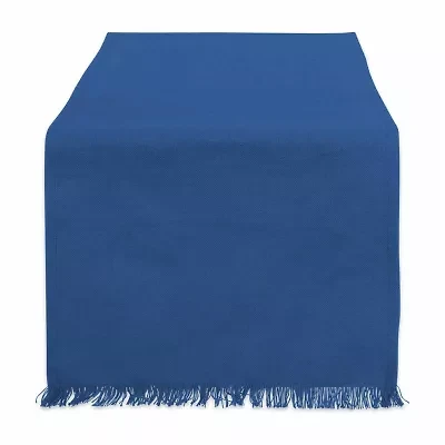 Design Imports Navy Solid Heavyweight Fringed Table Runner