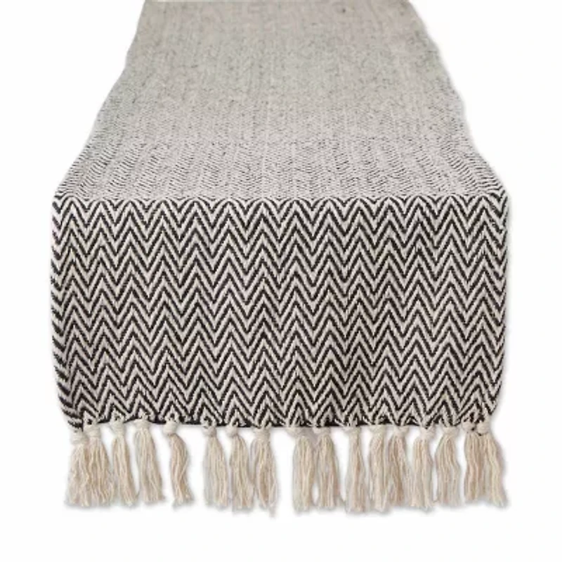 Design Imports Black Chevron Table Runner