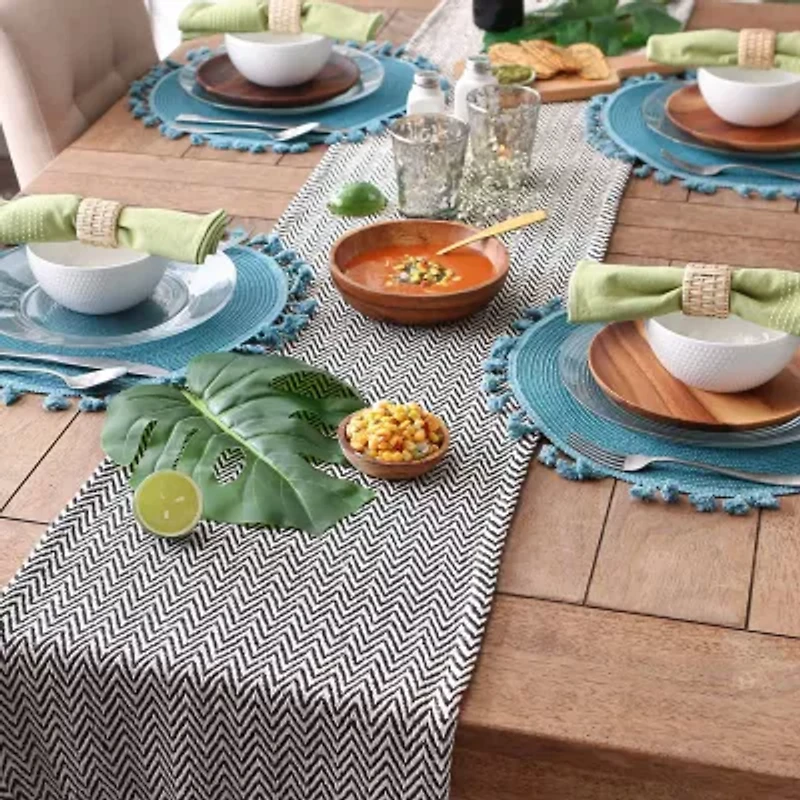 Design Imports Black Chevron Table Runner