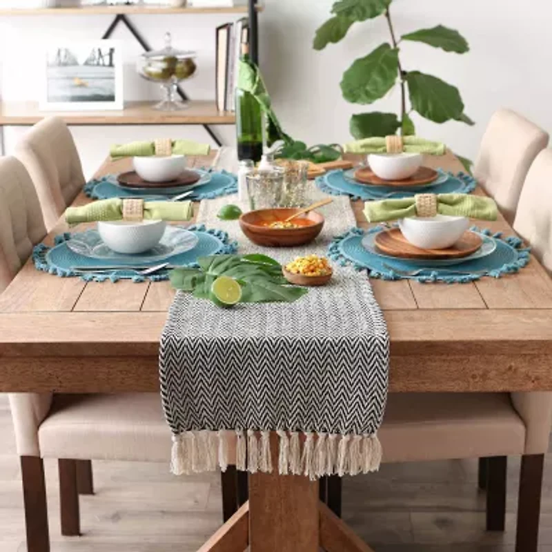 Design Imports Black Chevron Table Runner