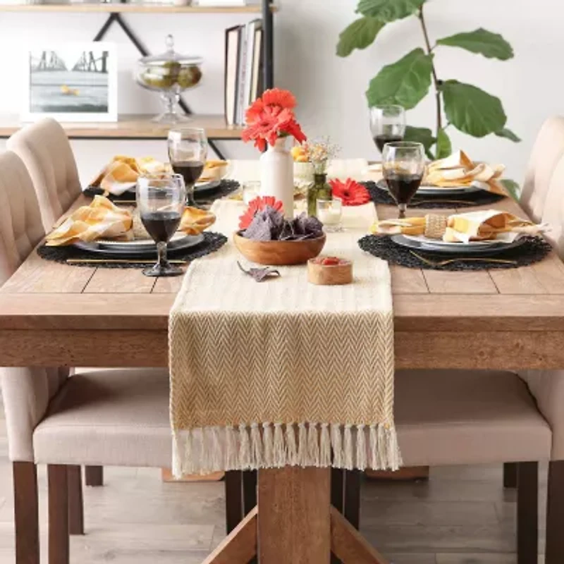 Design Imports Honey Gold Chevron Table Runner