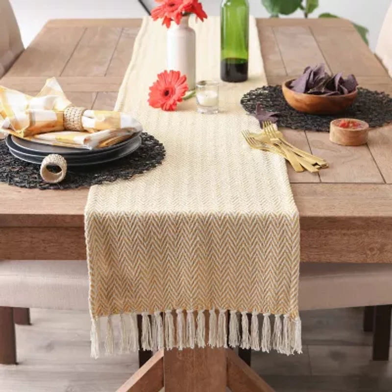 Design Imports Honey Gold Chevron Table Runner