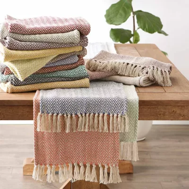 Design Imports Nautical Blue Chevron Table Runner
