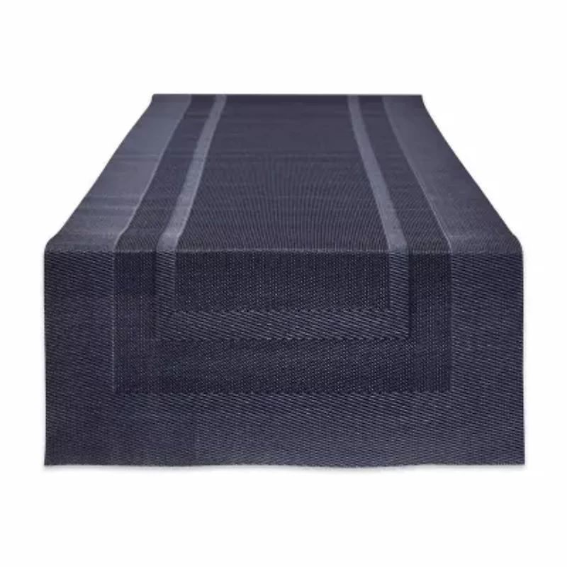 Design Imports Stonewash Blue Pvc Doubleframe Table Runner