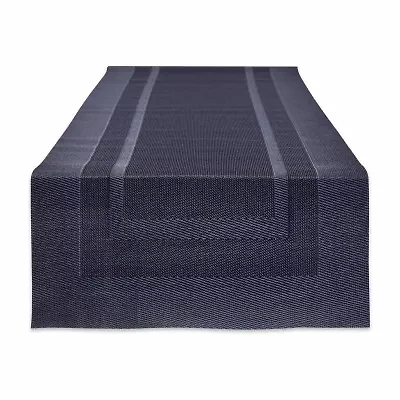 Design Imports Stonewash Blue Pvc Doubleframe Table Runner