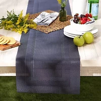 Design Imports Stonewash Blue Pvc Doubleframe Table Runner