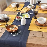 Design Imports Stonewash Blue Pvc Doubleframe Table Runner