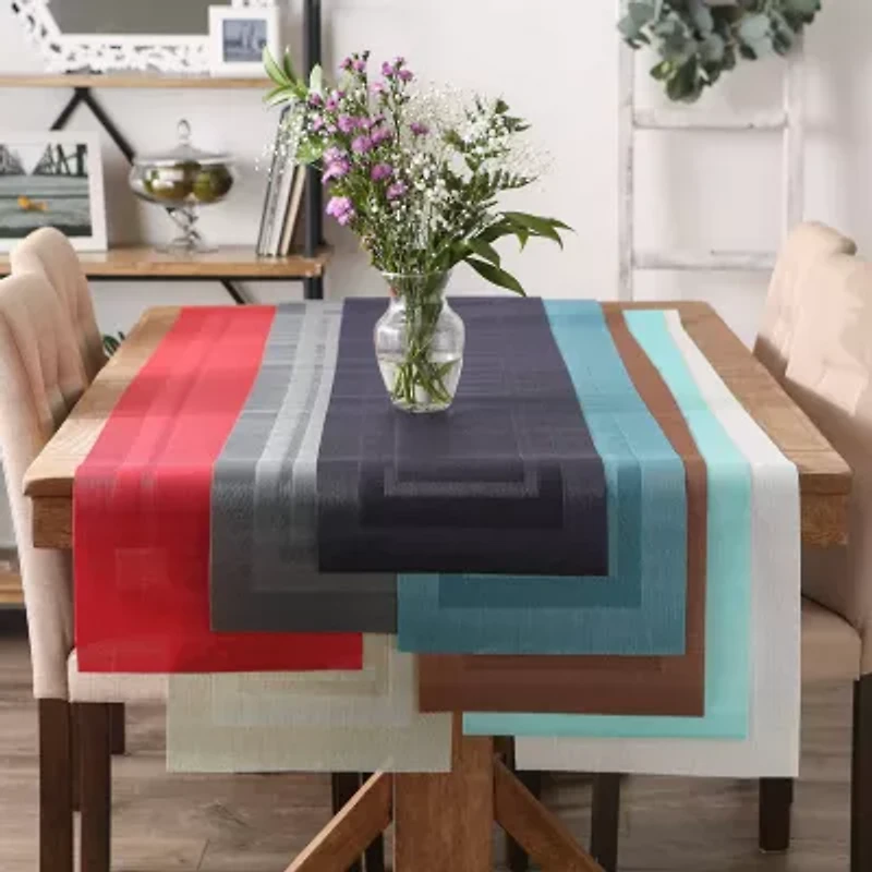Design Imports Champagne Pvc Doubleframe Table Runner