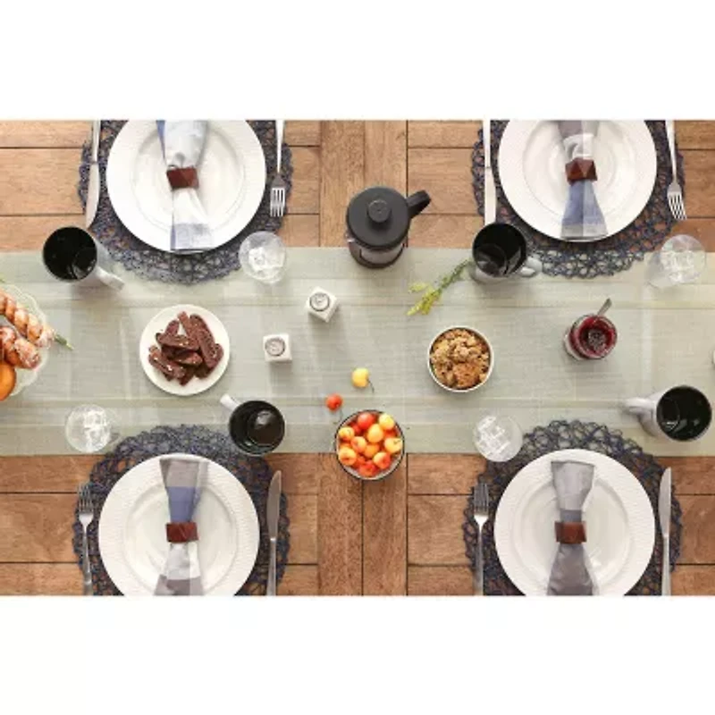 Design Imports Champagne Pvc Doubleframe Table Runner