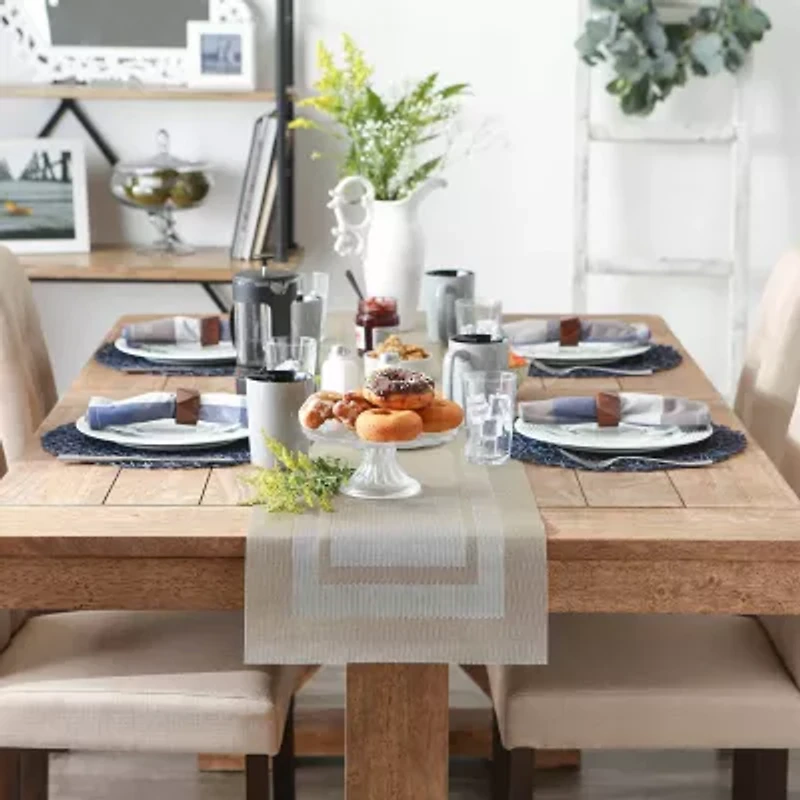 Design Imports Champagne Pvc Doubleframe Table Runner