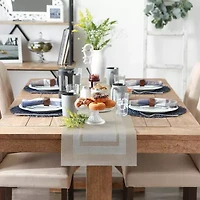 Design Imports Champagne Pvc Doubleframe Table Runner