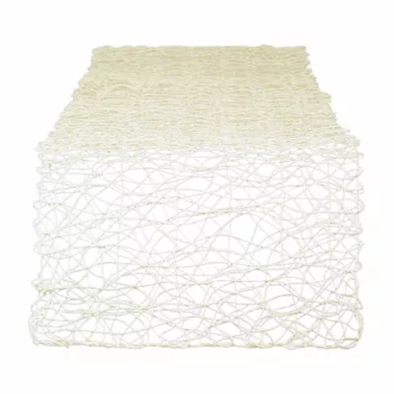 Design Imports Off-White Woven Paper Table Runner