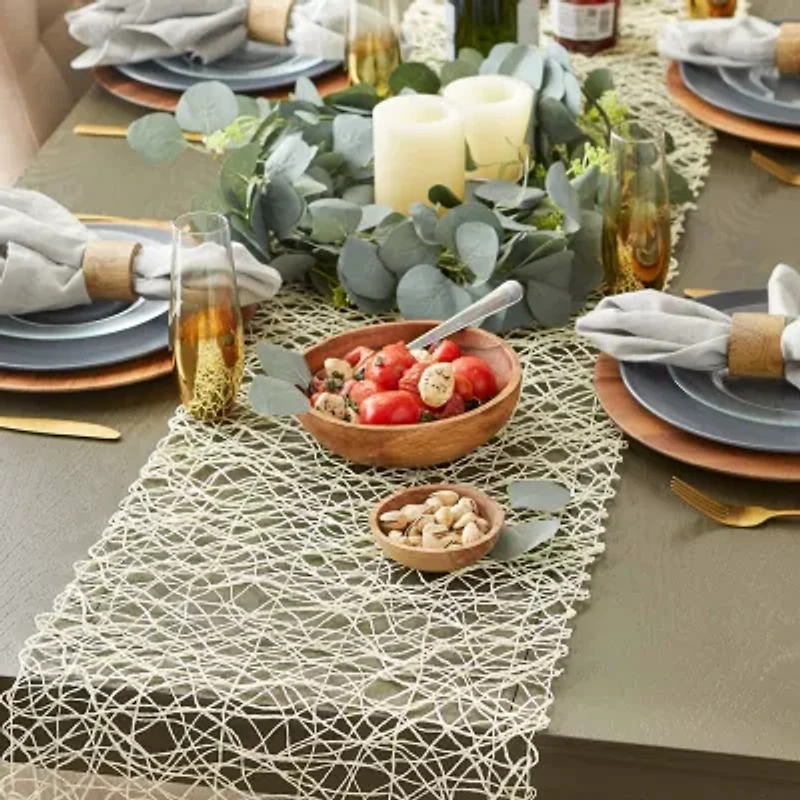 Design Imports Off-White Woven Paper Table Runner