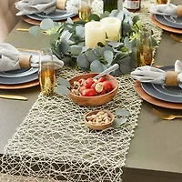 Design Imports Off-White Woven Paper Table Runner