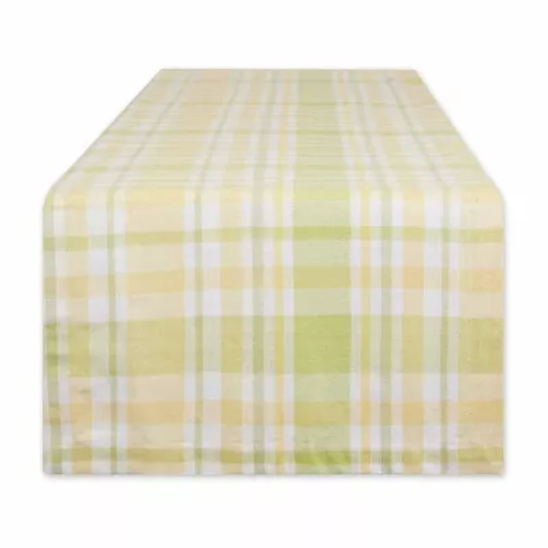 Design Imports Lemon Bliss Plaid Table Runner