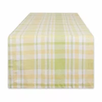 Design Imports Lemon Bliss Plaid Table Runner