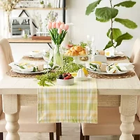 Design Imports Lemon Bliss Plaid Table Runner