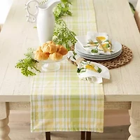 Design Imports Lemon Bliss Plaid Table Runner