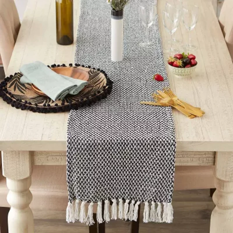Design Imports Black Woven Table Runner