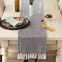 Design Imports Black Woven Table Runner
