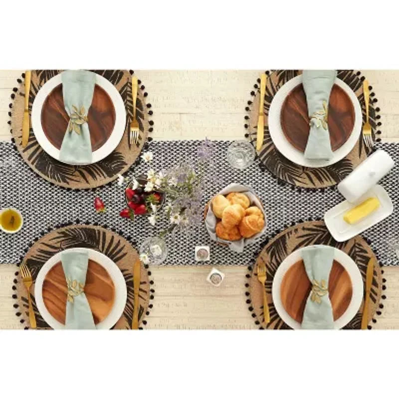 Design Imports Black Woven Table Runner