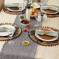 Design Imports Black Woven Table Runner