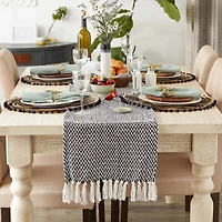 Design Imports Black Woven Table Runner