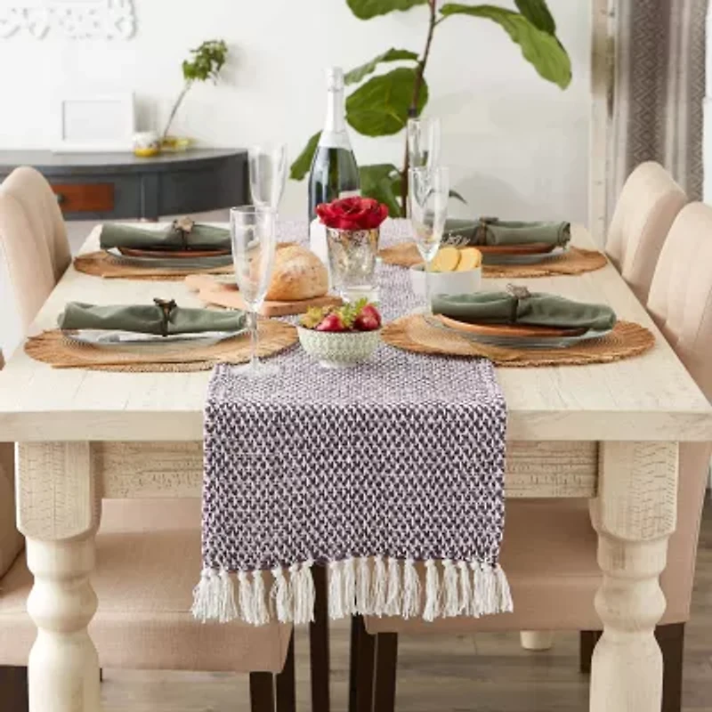 Design Imports Eggplant Woven Table Runner