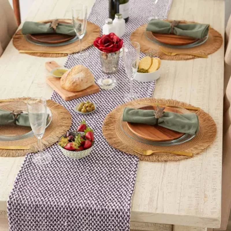 Design Imports Eggplant Woven Table Runner