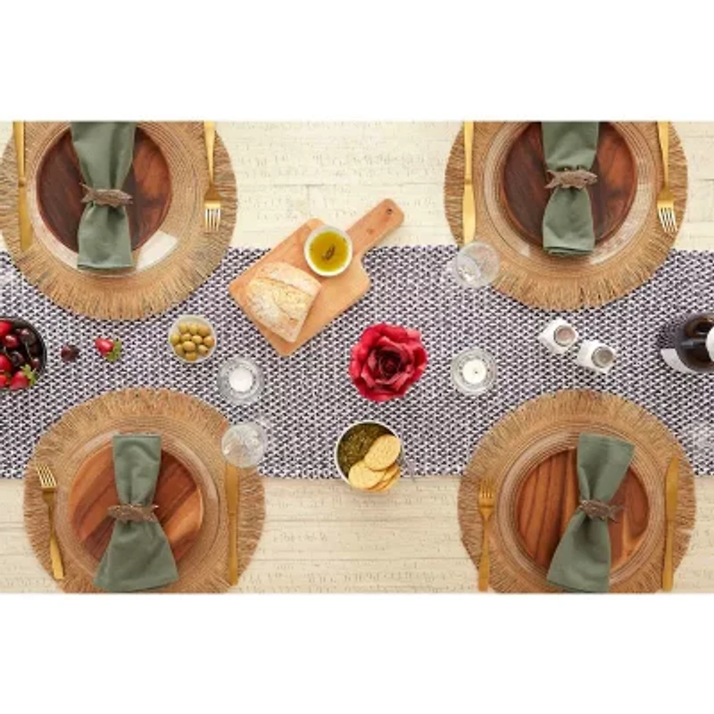 Design Imports Eggplant Woven Table Runner