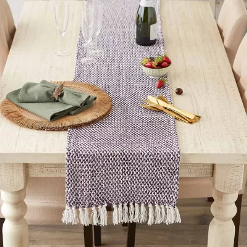 Design Imports Eggplant Woven Table Runner
