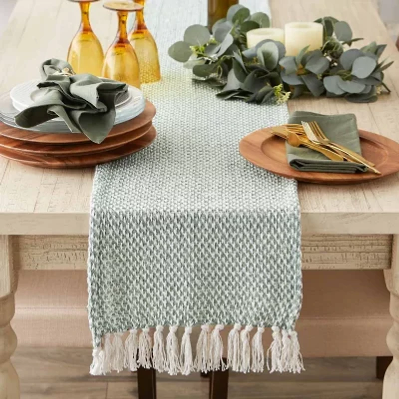 Design Imports Jadeite Woven Table Runner