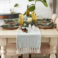 Design Imports Jadeite Woven Table Runner