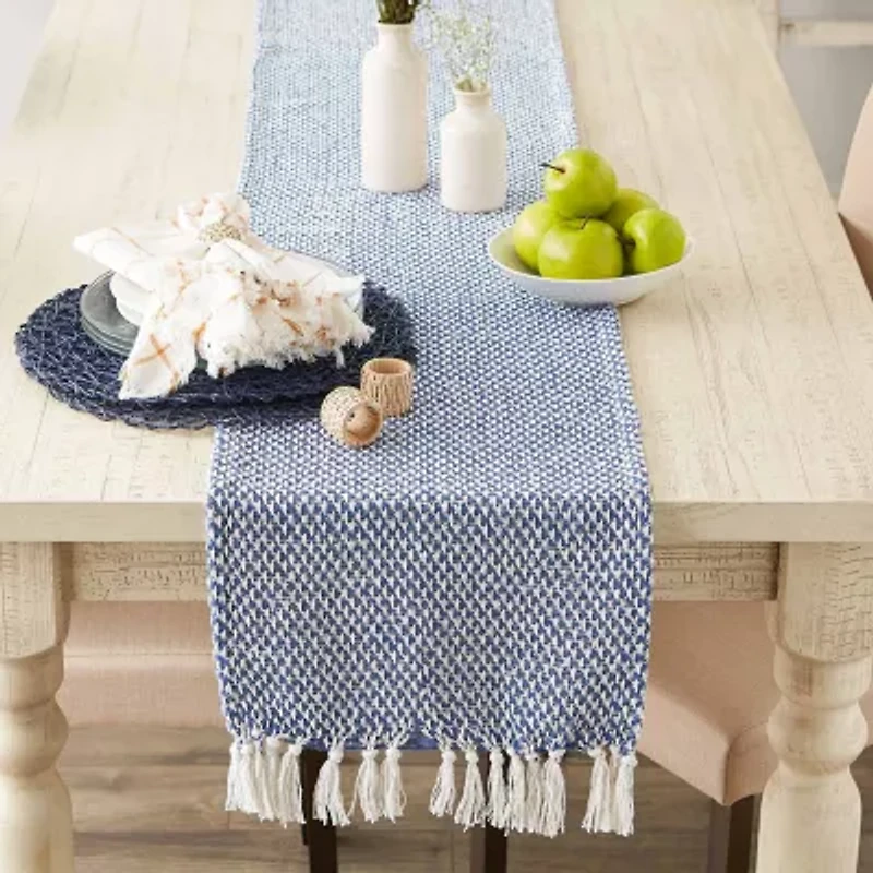 Design Imports Nautical Blue Woven Table Runner