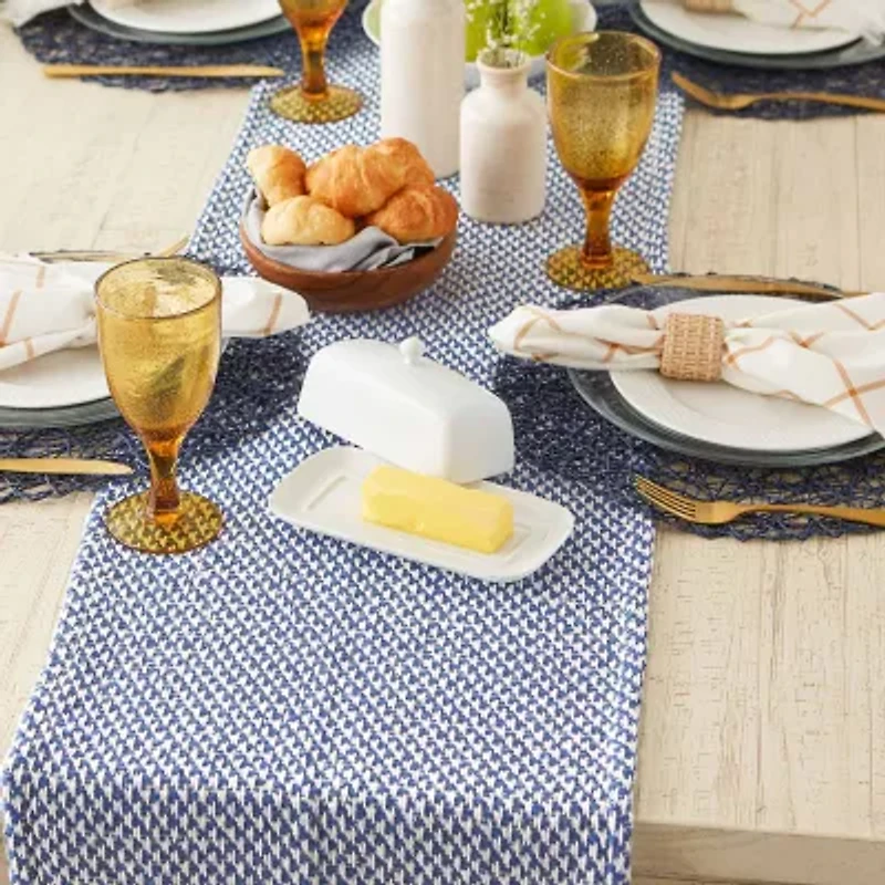 Design Imports Nautical Blue Woven Table Runner