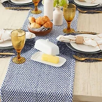 Design Imports Nautical Blue Woven Table Runner
