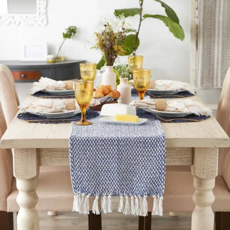 Design Imports Nautical Blue Woven Table Runner