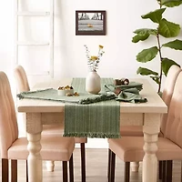 Design Imports Artichoke Variegated Fringe Table Runner