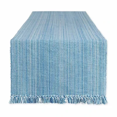 Design Imports Light Blue Variegated Fringe Table Runner