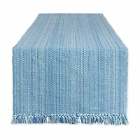 Design Imports Light Blue Variegated Fringe Table Runner