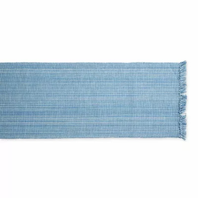 Design Imports Light Blue Variegated Fringe Table Runner
