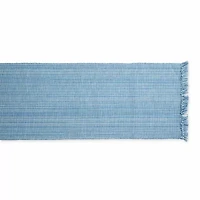 Design Imports Light Blue Variegated Fringe Table Runner