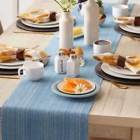 Design Imports Light Blue Variegated Fringe Table Runner