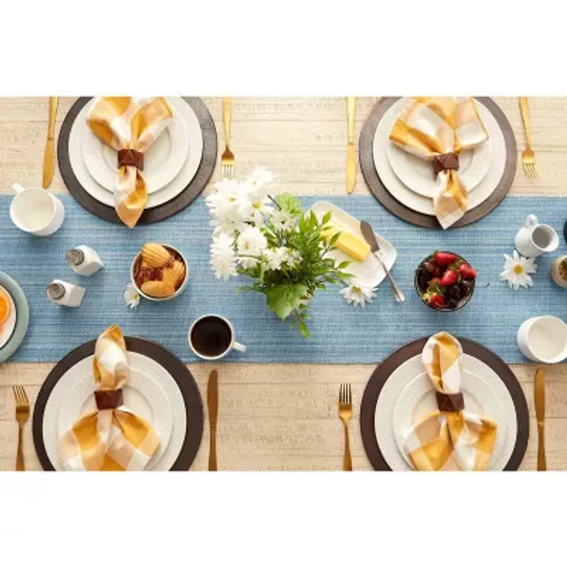 Design Imports Light Blue Variegated Fringe Table Runner