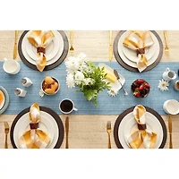 Design Imports Light Blue Variegated Fringe Table Runner