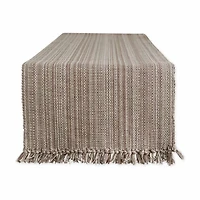 Design Imports Mushroom Variegated Fringe Table Runner